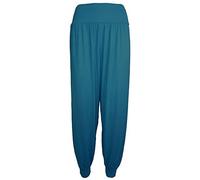 FASHION MY LOVE Womens Alibaba Harem Ankle Cuff Pants Trousers Women Harem Trouser Alibaba Plain & Printed Elactic Waist Pyjama Bottoms Loose Fit Baggy Pilates Yoga Pants and Summer Trousers Teal