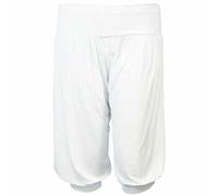 FASHION MY LOVE Womens Shorts Cropped Harem Pants 3/4 Baggy Ali Baba Yoga Trousers Stretch Leggings 8-26 White
