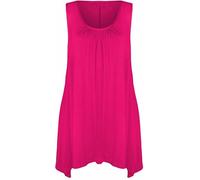 FASHION MY LOVE Women's Summer Sleeveless Tunic Top - Plus Size Swing Flared Blouse UK Size 8-26