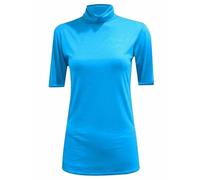 FASHION MY LOVE Womens Turtle Roll Neck Jumper Ladies Short Sleeves Roll Neck Jumper Plain High Neck Top Casual Wear Stretch Fitted Top T-Shirt Turquoise