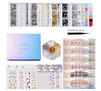Fashion Nails Art Set With Tweezers Dotting Tools Charm Beads And Butterfly Stickers Professional Manicure Nail Decoration Accessories