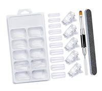 Fashion Nails Extension Set for Beginners Clear False Tips File Acrylic Painting Brush Manicure Art Tool Horseshoe Nail Shape Tips
