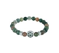 Fashion Natural Stone Handmade Beaded Bracelet Unisex, Adjustable 8mm Green India Onyx Stretch Bracelet with Star Charm Gifts Friendship Birthday 8mm