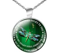Fashion Necklace, Unisex Necklace My mind still talks to You Time Glass Pendant Jewelry Chain Gift