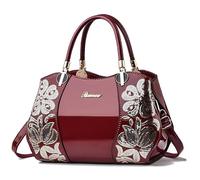 Fashion New Sequins Flower Pattern Practical Large Capacity Single Shoulder Bag Cross Body Bag Lady Handbags, Wine Red, 31*12*22CM