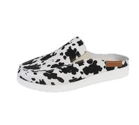 Fashion Newspaper Print Slip On Mules Breathable Flat Sandals for High Comfort Inside Out, Other2, 10 UK