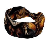 Fashion Non Slip Headband, Women's Headbands, Knotted Cross Head Wraps, Halloween Scarecrow Wide Hairband for Workout Sports Yoga