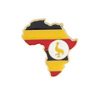 Fashion Novelty Brooches Africa Uganda Map Ethnic Flag Hip Hop Oil Drop Badge Pin Buckle World Map Brooch For Women And Men Charm Jewelry Patriot Clothing Bag Accessories,Yellow,As Shown