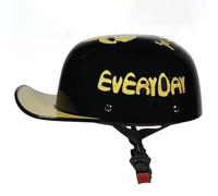 Fashion Novelty Motorcycle Half Shell Helmet Adult Men Women Baseball Skull Cap Styled Open Face Half Helmet for Moped Street Scooter Cruiser ATV Chopper,ECE Approved