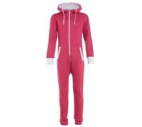 FASHION OASIS Childrens Unisex Boys Girls Kids Plain Onesie Hooded All in One Jumpsuit Ages 7/8, 9/10, 11/12 & 13 Available in Black, Royal Blue & Silver Grey (13-14, Fuchsia Pink)
