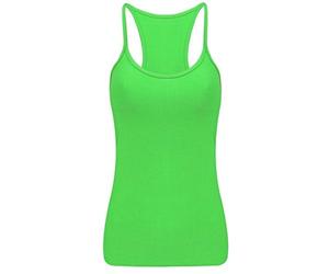 Fashion Oasis Ladies Plain Sleeveless Vest Top UK Sizes 8-16 Neon Green
