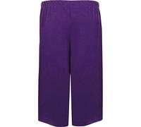 Fashion Oasis Women's Elasticated 70's Wide Leg Culottes Shorts Knee Length Palazzo Plus Size Purple