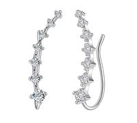 Fashion Of Star Flashing Stud Earrings Sweet Seven Star Earrings Flower Power Earrings (Silver, One Size)