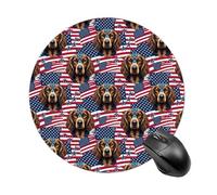 Fashion Office Work Mouse Pad, Multi Functional Comfy Non Slip Mousepad, Portable Smooth Mouse Pads For Travel, Business, Vizsla American Flag Dog