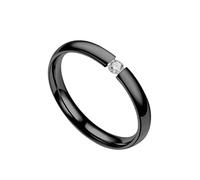 Fashion open couple ring micro-inset zircon ring Simple Korean stainless steel inset diamond ring couple ring, No. 9, Metal, Zircon