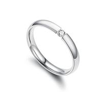 Fashion open couple ring micro-inset zircon ring Simple Korean stainless steel inset diamond ring couple ring, No. 10, Metal, Zircon