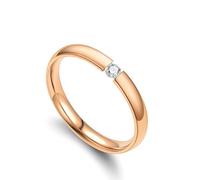 Fashion Open Couple Ring with Zircon Korean Simple Stainless Steel Diamond Inlaid Ring, No. 13, Metal, Zircon