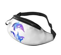 Fashion Orca Killer Whale Bum Bag Fanny Pack for Men Women, Large Waist Pack with Zip Pockets Adjustable Waist Bag for Fitness Exercising Climbing Running Hiking Dog Walking Outdoor