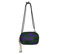 Fashion Orchid Flower Dark Green Black Small Black Crossbody Purse Mens Practical with Credit Card Slots Cell Phone Purse Take a walk bolsa de mano para mujer elegante