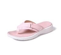 Fashion Orthotic Flip Flops for Women Men Ladies Lightweight Comfortable Thick Cushion Support Yoga Mat Thong Sandals With Plantar Fasciitis lip On Outdoor for Summer Wide Beach Slippers (Red, 7)
