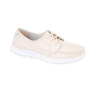 Fashion Outlet Ladies Leather Boat Loafers - Women's Lace-Up Deck Shoes, Comfort Fit Cushioned Sole, Real Leather Flats