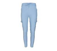 Fashion Outlet Ladies Women's Combat Trousers - Stretch Cargo Elasticated Joggers Leggings - Cotton Polyester Blend - Highly Elasticated Casual Travel Workwear - Autumn Spring Summer Winter Sky Blue