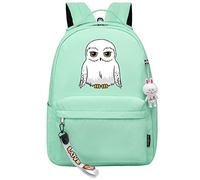 Fashion Owl Hedwig Print Backpack Harry Magic Backpack 7~15 Grade Student Pack Green