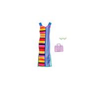 Fashion Pack HJT22 - clothing for dolls - long dress graphic, handbag and sunglasses, design
