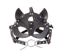 Fashion Party Fox Half-Face Leather Mask with Adjustable Eye Covers, Unique Carnival Dance Party Accessory-UKRT04 (Style B)