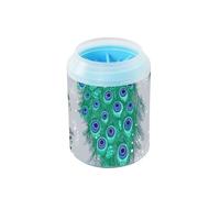 Fashion Peacock Silver Reusable Dog Foot Washer Silicone Brush Soft Pets Cleaning Kit Gently Cleans Paws After Walks