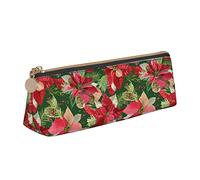 Fashion Pencil Case Poinsettia Christmas Flower Pen Organizer Sturdy Pen Organizer for Boys Kids Adults