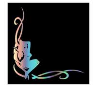 Fashion Personality Girl Car Stickers Side Window Rear Creative(Laser-A,25x21.7cm)