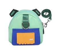 Fashion Pet Dog Schoolbag for Small Dogs Large Space Shiba Inu Backpack Harness Outdoor Supplies Accessories Snack Bags(Green Knapsack,S-suit 4-7.5kg)