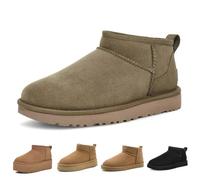 Fashion Plush Platform Boots for Kids Fur Fleece Lined Fluffy Mini Boots Girl Comfortable Warm Outdoor indoor House Non-Slip Ankle Boots Boys Winter(BD-Green/34)