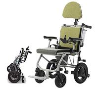 Fashion Portable Wheelchair with Headrest Dual-Function Self Propelled Wheelchairs Drive Light Open/Fast-Fold Transit Travel Chair Power Or Manual 12 Mile Ran