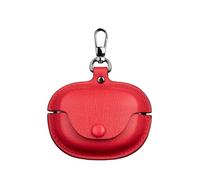 Fashion Premium Leather Shockproof Cover Accessories Case for Bose Ultra Open Earbuds with Keychain for Women Men-Red