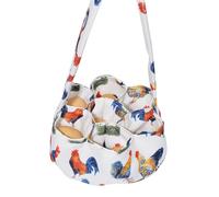Fashion Print Canvas Eggs Collection Bag Holder Basket With Cushioned Bottom For Chicken And Duck Eggs Home And Farm Use Gathering Holder Bag