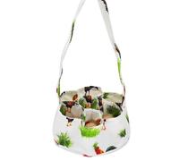 Fashion Print Canvas Eggs Collection Bag Holder Basket With Cushioned Bottom For Chicken And Duck Eggs Home And Farm Use Gathering Holder Bag