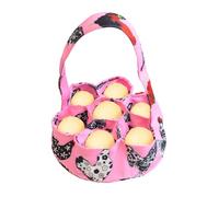 Fashion Print Canvas Eggs Collection Bag Holder Basket With Cushioned Bottom For Chicken And Duck Eggs Home And Farm Use Gathering Holder Bag