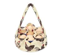 Fashion Print Canvas Eggs Collection Bag Holder Basket With Cushioned Bottom For Chicken And Duck Eggs Home And Farm Use Gathering Holder Bag