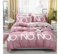 Fashion Printed Duvet Cover Set 4 Pcs - Cotton Blend Ultra Soft Breathable Bedding, Modern Simple Style Comforter Zipper Closure, 1 Flat Sheet, 2 Pillowcase for Dorm Room Bedroom (#9,2.0m Bed 4pcs)