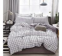 Fashion Printed Duvet Cover Set 4 Pcs - Cotton Blend Ultra Soft Breathable Bedding, Modern Simple Style Comforter Zipper Closure, 1 Flat Sheet, 2 Pillowcase for Dorm Room Bedroom (#8,2.0m Bed 4pcs)