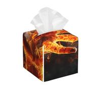 Fashion PU Leather Tissue Holder Waterproof Square Tissue Box Cover Fire Fire Hand Face Paper Holder for Bathroom, Kitchen, Nightstand, Office, Home Decor
