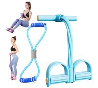 Fashion Puller Exercise,8 Tube Pedal Resistance Device, Detachable and Adjustable Pedal Resistance Device, Full-Body Workout for Home Gym, Tones Arms Abs Waist, Unisex (Blue)