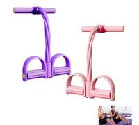 Fashion Puller Exercise, 8-Tube Pedal Resistance Device-Detachable and Adjustable Pedal Resistance Device, Get fit Fast with just 10 Minutes for Daily Home Workouts (Purple+Pink)