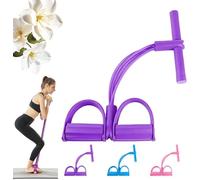 Fashion Puller Exercise, 8 Tube Pedal Resistance Device, Pedal Resistance Band with Handle, Detachable and Adjustable 21 Fitness Resistance Bands, Home Gym Strength Training Equipment (Purple)