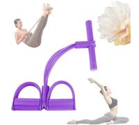 Fashion Puller Exercise, 8 Tube Pedal Resistance Device, Pedal Resistance Band with Handle, Exercise Band Fitness Bands Resistance Set, Detachable and Adjustable Pedal Stretching (purple)