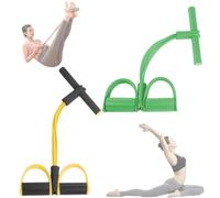 Fashion Puller Exercise, 8 Tube Pedal Resistance Device, Pedal Resistance Band with Handle, Exercise Band Fitness Bands Resistance Set, Detachable and Adjustable Pedal Stretching (yellow+green)