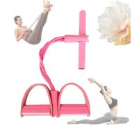 Fashion Puller Exercise, 8 Tube Pedal Resistance Device, Pedal Resistance Band with Handle, Exercise Band Fitness Bands Resistance Set, Detachable and Adjustable Pedal Stretching (Pink)
