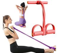 Fashion Puller Exercise, 8 Tube Pedal Resistance Device, Resistance Band for Full Body Workout, Elastic Pull Rope, Arm Chest Back Muscle Toning, Portable Fitness Equipment for Men Women (Red)